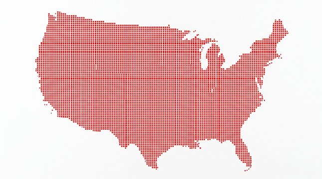 Minimalist US state map illustration showing nationwide coverage with clean grid overlay