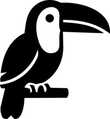 Naklejka premium Minimalist toucan icon silhouette for Brazil Independence Day celebration with clean black and white graphic design style