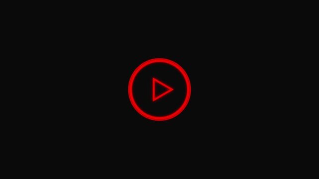 Minimalist white video play button icon on a black background