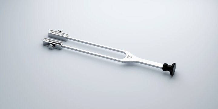 Neurology Diagnostic Tuning Fork 128 Hz on Neutral Background