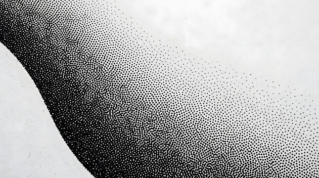 Black and white stippled dotwork gradient curve texture abstract background pointillism design with stippling gradient abstract