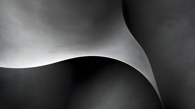 Abstract monochrome smooth curves and shadow interplay creating soft sculptural forms with abstract monochrome sculpture minimalist