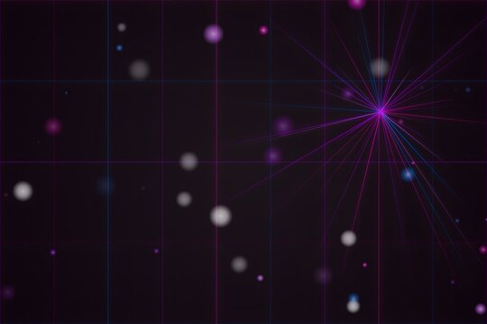 Space particles explosion with cosmic light rays