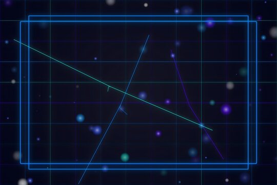 Space image with diagonal green laser beam across starry background