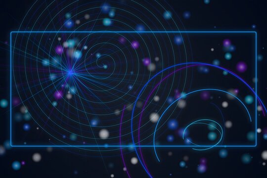 Space image with cosmic clusters and blue highlighted regions
