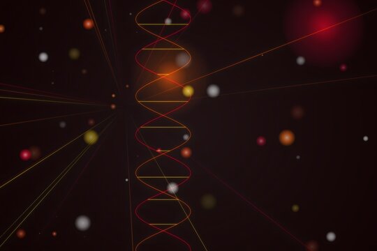 Dna helix against cosmic space background