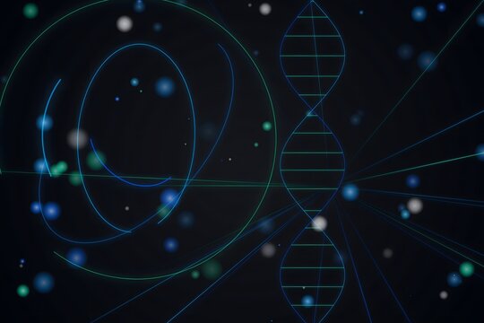 Abstract cosmic galaxy and dna helix illustration