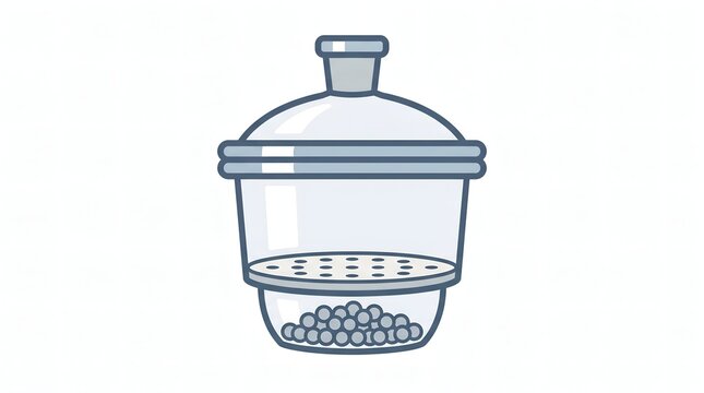 Laboratory Desiccator with Silica Gel Desiccant and Perforated Plate for Chemistry