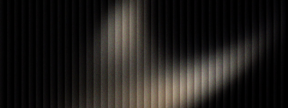Minimalist vertical stripe texture with cinematic lighting, abstract dark metal wall background, industrial black ribbed surface with soft glow, modern architectural pattern for backdrop.
