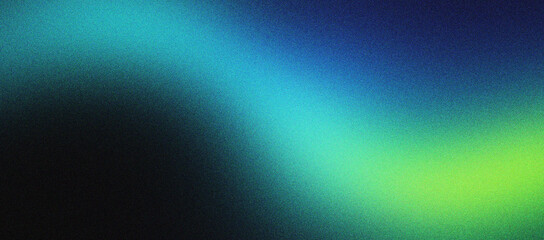 Grainy gradient background with cyan and lime green light waves. Abstract noise texture on dark blue backdrop. Retro lo-fi aesthetic for digital wallpaper, web design, and creative marketing. © VEXLO