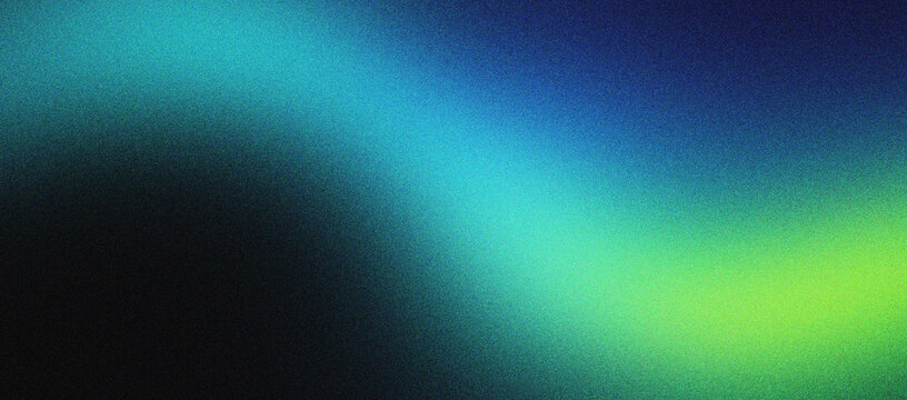 Grainy gradient background with cyan and lime green light waves. Abstract noise texture on dark blue backdrop. Retro lo-fi aesthetic for digital wallpaper, web design, and creative marketing.