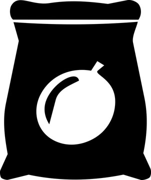 Minimalist coconut sack icon for World Coconut Day featuring clean bold black graphics on a white background