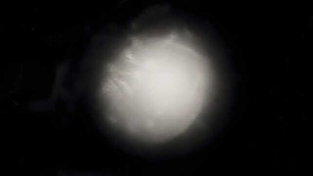 Abstract dark glowing sphere light orb floating in deep space background darkness with abstract background universe luminescent