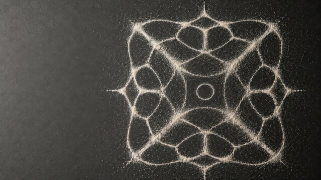 Chladni Sand Vibration Pattern on Graphite Surface