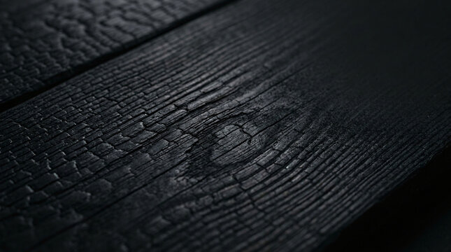 Minimalist Luxury Charred Yakisugi Carbon Timber Texture Background, Elegant Natural Burnt Wood Grain Patterns, Clean Crisp Dark Soot Grainy Noise Mockup Presentation Backdrop, Organic Wabi Sabi Copy 
