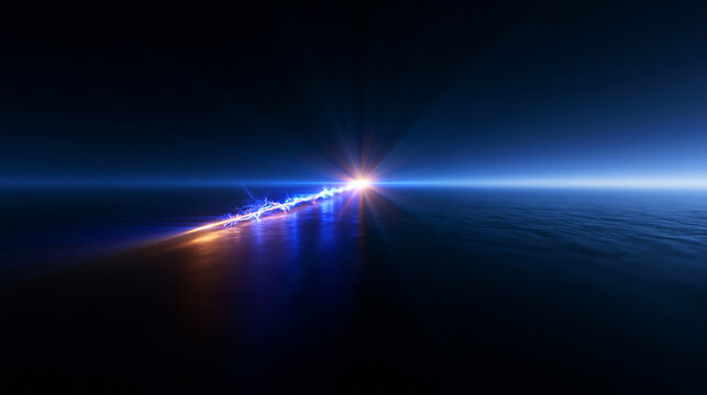 Futuristic Glowing Energy Beam and Light Speed Motion Background