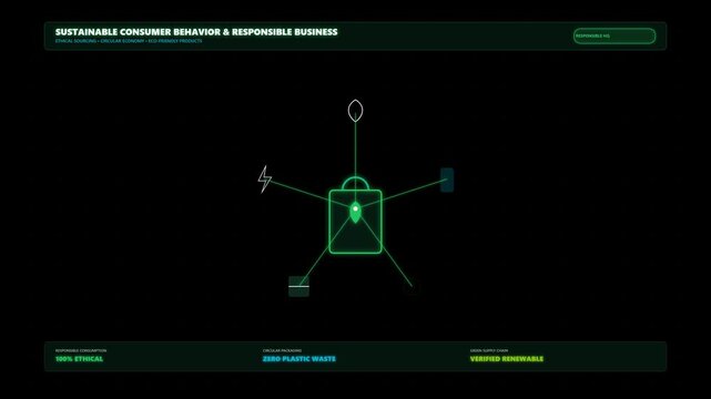 Sustainable Shopping Bag Icon Animation: Eco-Conscious Consumer Behavior & Responsible Business