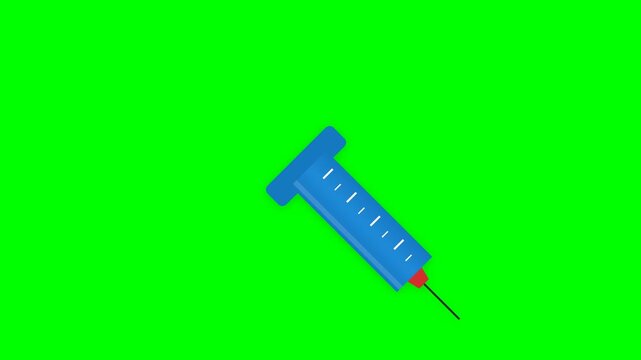 Syringe icon depicting injection process for vaccination and medical treatment