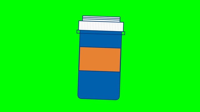 Pill bottle icon illustrating medication storage process for pharmaceutical and healthcare use