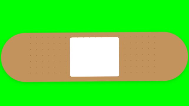 Adhesive bandage icon showing wound care process for first aid and medical treatment