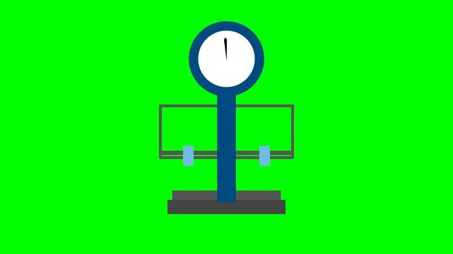 Medical scale icon illustrating weight measurement process for health monitoring and care