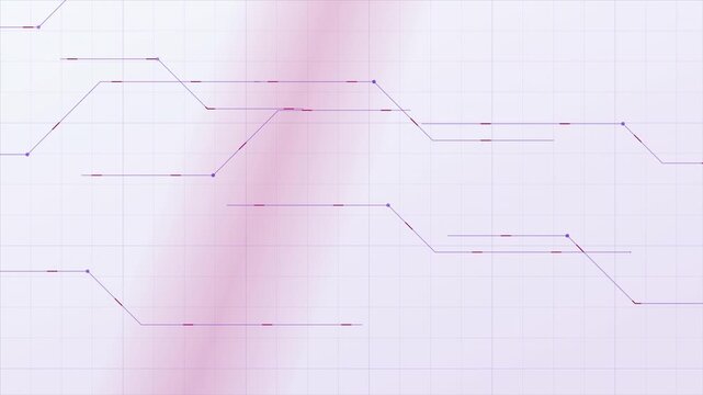 Clean White Tech Background Teal Circuit Board Lines And Data Pulses