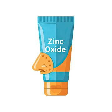 Zinc Oxide Sunscreen Tube with Nose Icon for UV Protection