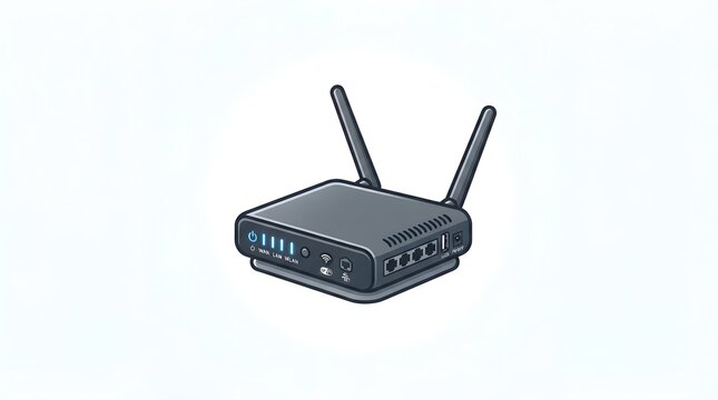 Wireless Wifi Router Vector Illustration