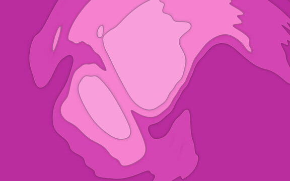 3D Render A stylized digital artwork evoking soft organic movement with a dynamic composition of flowing forms resembling a paper-cut design