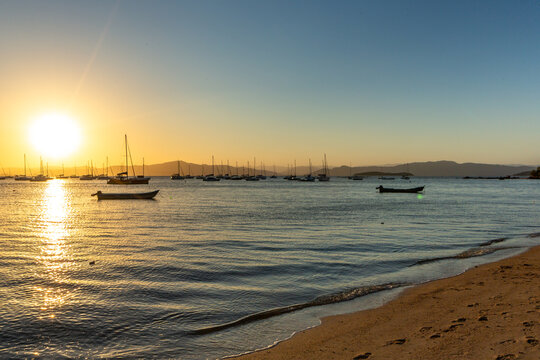 Florianopolis Beautiful Sunset at Santo Antonio de Lisboa on a Clear Evening in Brazil