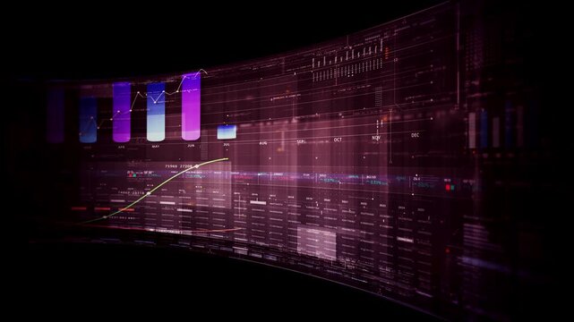 Dynamic data visuals for business info graphics, animated charts, and data-driven insights for a business meeting mock-up. Explore the world of trading, stock exchanges, and crypto