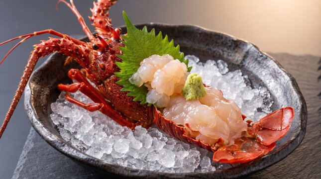 Spiny lobster sashimi