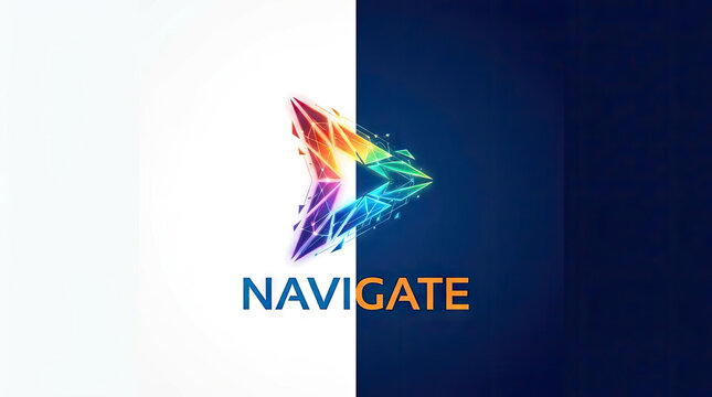 Colorful geometric triangle navigate logo for business.