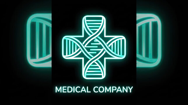 DNA helix cross logo for medical company branding.