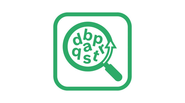 Dyslexia support and reading learning disability awareness icon