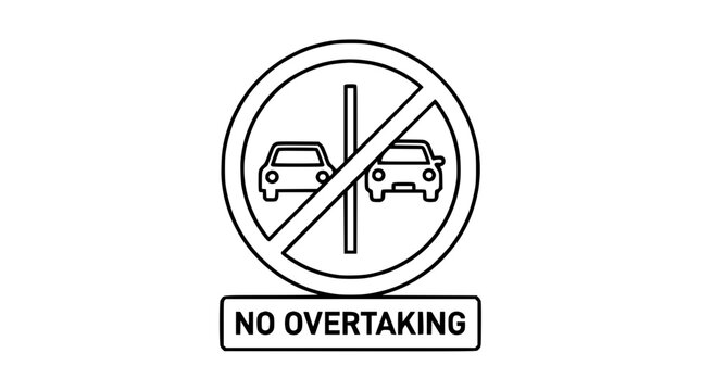 No Overtaking Traffic Sign Isolated