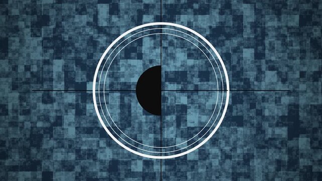 Abstract Blue Textured Circle Expanding and Contracting Animation with Subtle Pixelation Motion