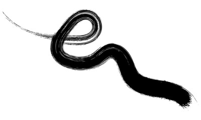 Obraz premium Dynamic Black Brushstroke Abstract Swirl Design