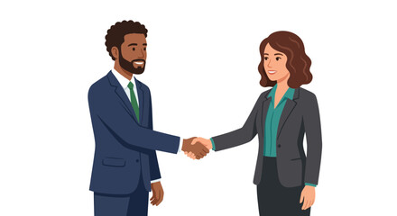 Fototapeta premium Professional Business People Shaking Hands Illustration