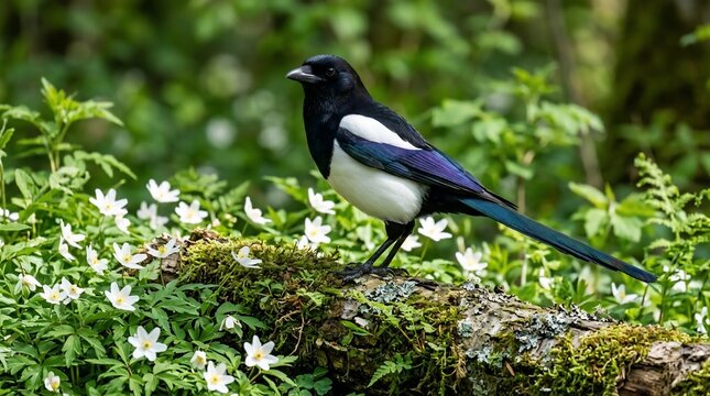 Eurasian magpie bird
