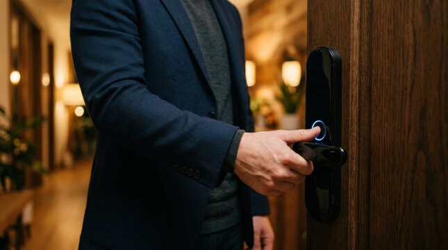 Biometric glass lock sensor door lock hand suit access control security smart lock hotel modern indoor wooden door fingerprint electronic lock
