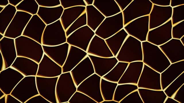 Abstract luxury golden cell pattern motion background animation loop 4K