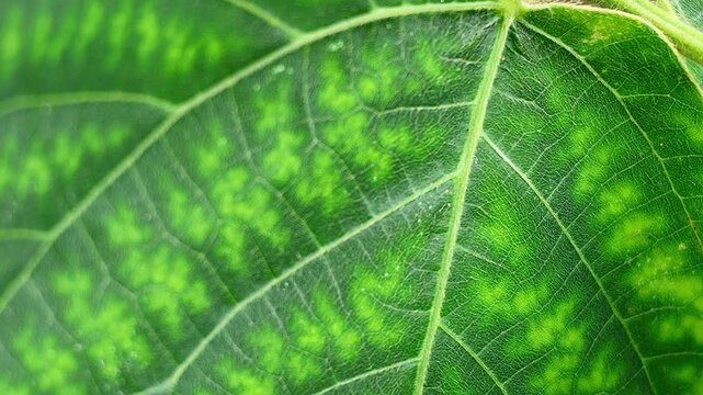 Encountered Kudzu Leaf with an Artistically Beautiful Pattern, close-up, 4K