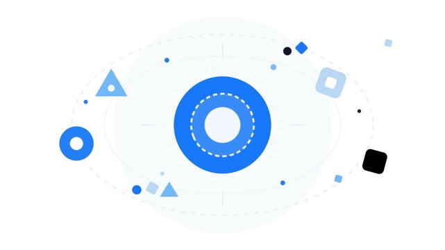 Modern blue geometric shapes template. Abstract vector background with circles and triangles. Corporate design layout for presentations, websites and mobile apps.