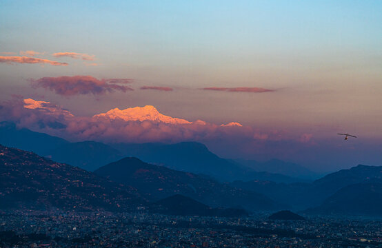 Himalayan mountain landscapes in Nepal featuring the country&rsquo;s eight 8000-metre peaks, including Mount Everest, Kangchenjunga, Lhotse, Makalu, Cho Oyu, Dhaulagiri I, Manaslu and Annapurna I, with snow
