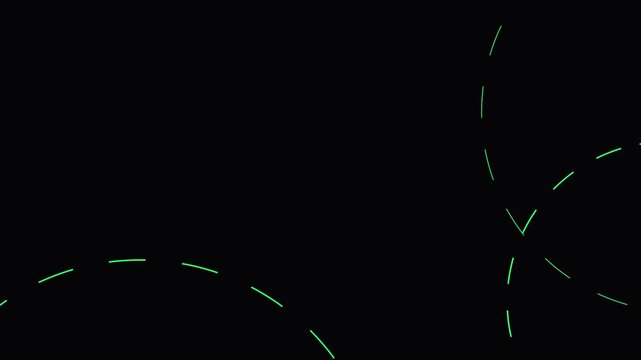 Abstract dashed lines forming circular patterns on dark background with copy space