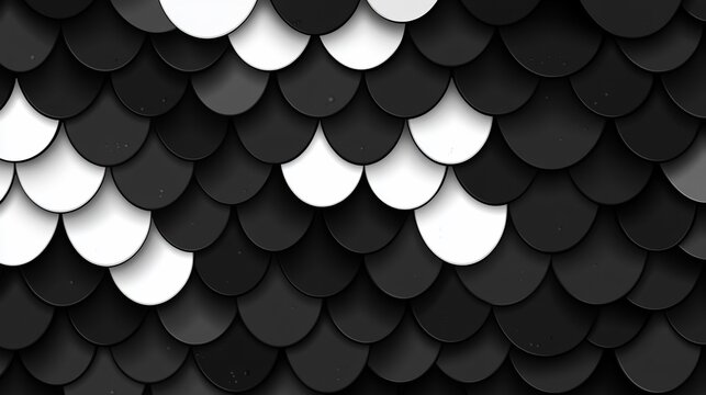 Abstract Monochrome Fish Scale Pattern Background