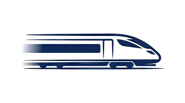 Modern high-speed train graphic icon.
