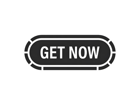 Get now button icon, vector illustration isolated on white background