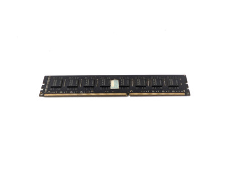 RAM memory module isolated on white background.
